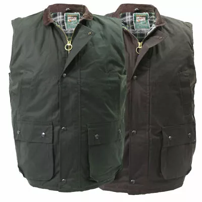 Mens Wax Quilted Gilet Bodywarmer Waistcoat Hunting Outdoor High Mount  • £34.99