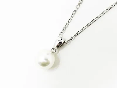 MIKIMOTO Pearl Pendant Necklace 8.1mm Bead K18WG White Gold Pearl • $602.36