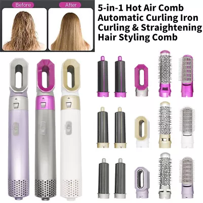5 In 1 Electric Hair Dryer Blow Hair Curler Set Detachable Styler Hot Air Brush • £17.39