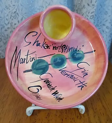 Magnificent Martinis Vintage Cocktail Olive Toothpick Holder Dish By Nanette • $25