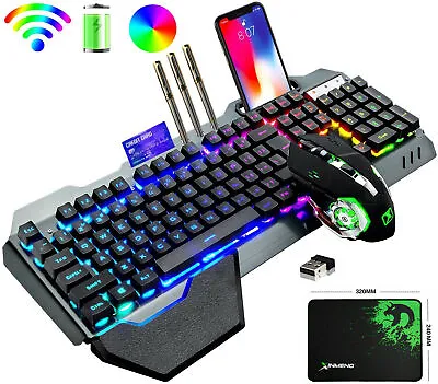 $22.99 • Buy Wireless Gaming Keyboard Mouse And Pad Set RGB LED Backlit For PC/Laptop AU K680
