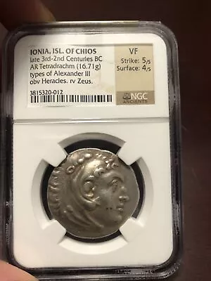 Chios AR Tetradrachm Type Alexander With Sphinx NGC • $1250