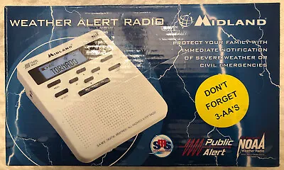 Midland New Weather Alert Radio Wr100 Noaa External Antenna Jack-local Weather • $13.50