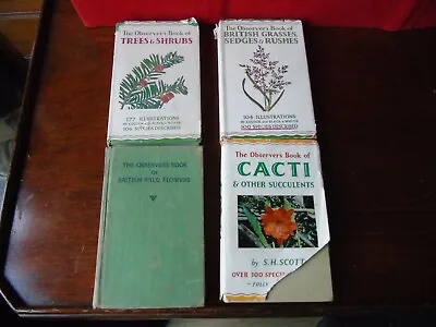 4 X Observers Books British Grasses Trees And Shrubs Cacti Wild Flowers  • £14