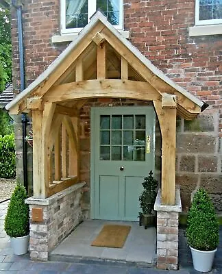 Oak Porch CURVED POSTS + CURVED MAIN TIE BEAM 'THE BRABOURNE' Made To Your Sizes • £2395