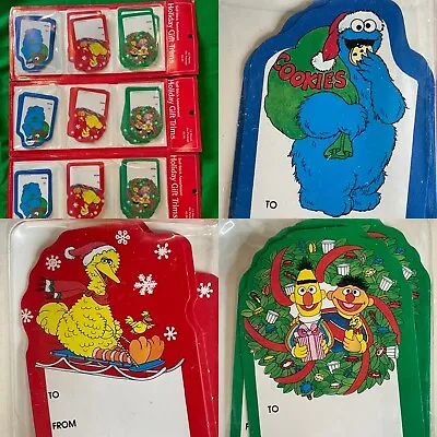 36 Vintage Christmas Sesame Street Gift Tags  Cookie Monster Big Bird Bert Ernie • $29.99