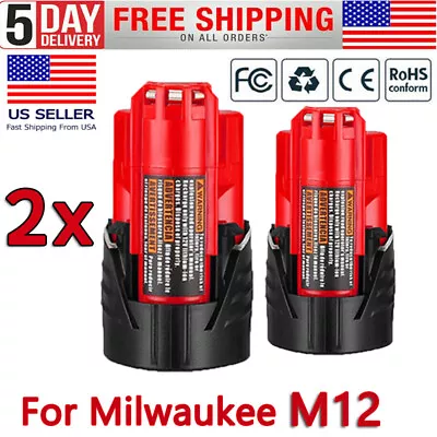 2Pack For Milwaukee M12 12V 3.0 Ah Lithium Ion Battery 48-11-2430 48-11-2402 New • $21.99