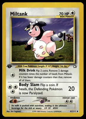 Pokemon Neo Genesis 41/111 Miltank 1st Edition • $3.50