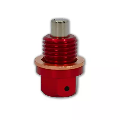 Red Racing Magnetic Engine Oil Drain Plug For 03-04 Mitsubishi Evo Viii 4g63 • $11.95