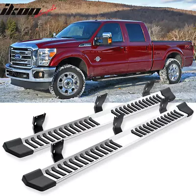 Fits 99-16 Ford F250 Super Duty Crew Cab 6  V Running Board Side Step Bar Silver • $167.99