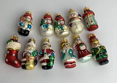Lot Of 11 Vintage Mini 2” Hand Crafted Glass Christmas Ornaments • $15.30