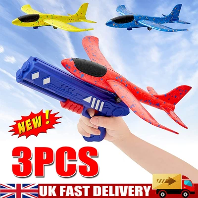 £12.90 • Buy Airplane Launcher Toys Catapult Aeroplane 3 Pcs Foam Throwing Glider Plane W/Gun