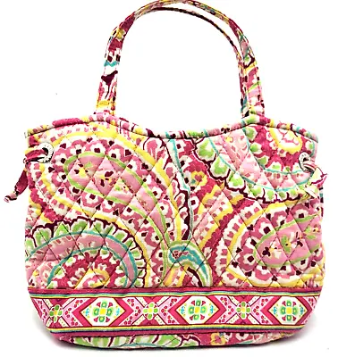 VERA BRADLEY Capri Melon Sherry Tote Paisley Small Purse With Side Ties 9x7x5 • $14.95