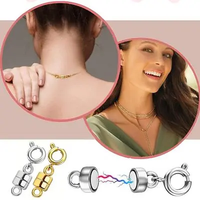 Silver Gold Magnetic Clasp Hook For DIY Bracelet Necklace Jewelry Finding Lot G7 • $1.15
