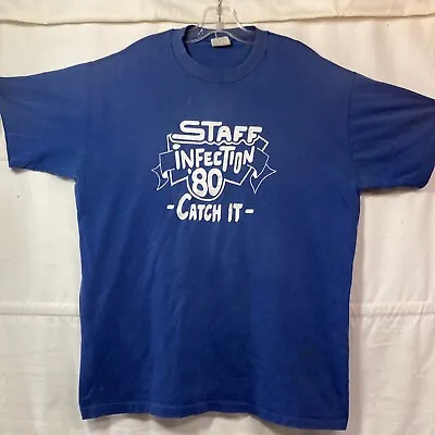 VTG 1980s XL Mankato State University T Shirt Tee College Minnesota See Discolor • $30