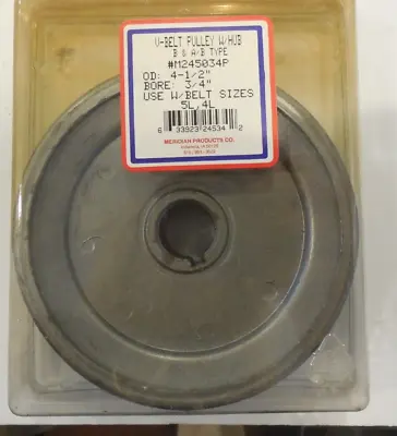 V Belt Pulley With Hub 4-1/2  Dia. 3/4  Bore 245034 Use With Belt 5L 4L • $16.72