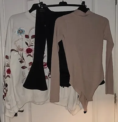 Gorgeous Bundle Of Womens Clothes Tops Body Suits Missguided Cameo Rose Size 8 • £2.99