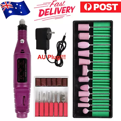 Electric Nail Drill Bits File Tool Set Machine Acrylic Art Manicure Pen Shaper • $18.50