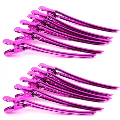 12 Metal Hairdressing Sectioning Hair Clips Salon Styling Grip Random Color • £7.39