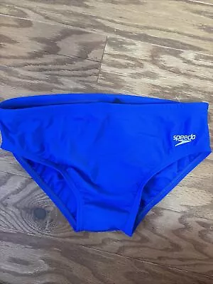 Speedo Men's Swimsuit Brief Powerflex Eco Solid Adult Sz 32 Blue Swim Bottom • $14.99