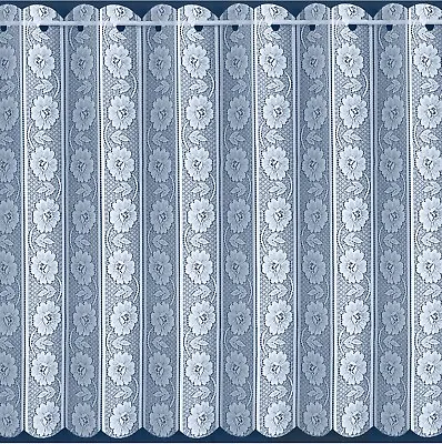 Floral Voile Louvre Vertical Pleated Window Blind Panel Lace Curtains 36  91cm • £9.25