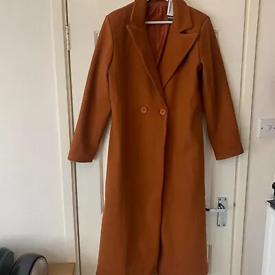 £19.99 • Buy Boohoo Women's Maxi Wool Look Coat, Size UK 10, Rust