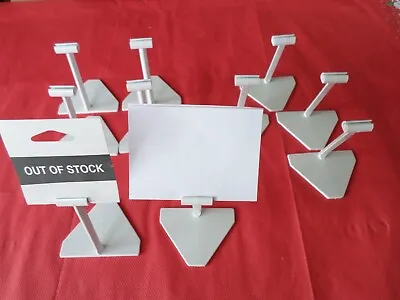£9 • Buy TEN WHITE POLYCARBONATE PRICE TICKET STAND HOLDERS 95mm TALL