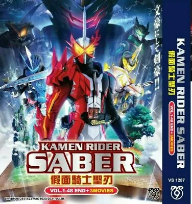 Masked Kamen Rider Saber Vol.1-48 End + 3 Movies Complete DVD Series Box Set • £27.59