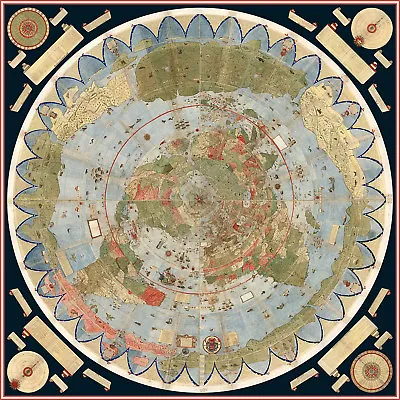 1587 Flat Earth Map Of The World Urbano Monte Historic Wall Poster Globe Model • $13.95