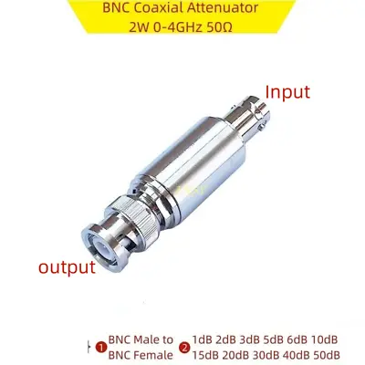 BNC RF Coaxial Attenuator 2W 0-4GHz 50Ω 1dB 3dB 5dB 6dB 10dB 15dB 20dB 25dB 30dB • $17.39