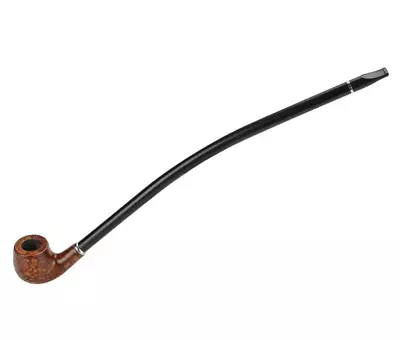 Wooden Tobacco Smoking Pipe Churchwarden Long Handle Pipe Men's Gift+Gift Box • £10.99