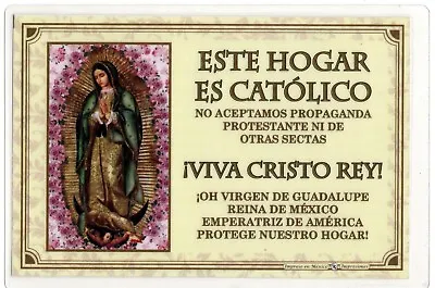 Este Hogar Es Católico - Cedula Enmicada- Virgen De Guadalupe - La Magnifica • $2.95