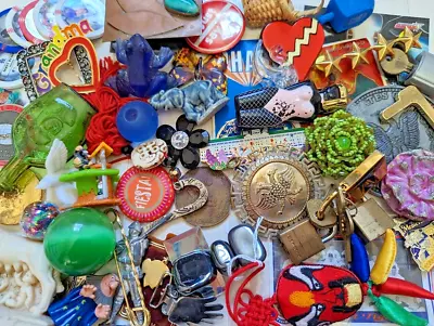 2lb 7oz JUNK DRAWER LOT Trinkets Goblincore I SPY Vintage Toys Charms Geocache • $20