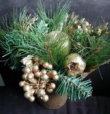 Christmas Artificial Pine Garland Plant Indoor Outdoor Decor Green Gold • $1.49