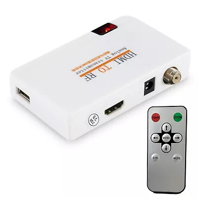 HDMI RF Modulator Coax Converter VHF Demodulator HD Digital Video Input Adapt... • $46.48