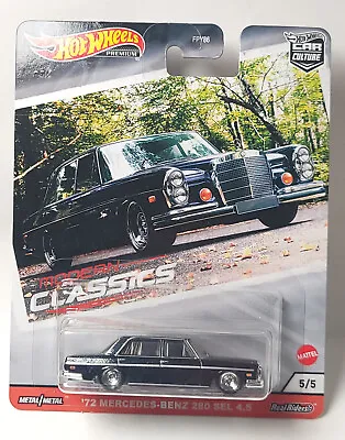 Hot Wheels Premium Car Culture Modern Classics Mercedes Benz 280 SEL Black • $22.88