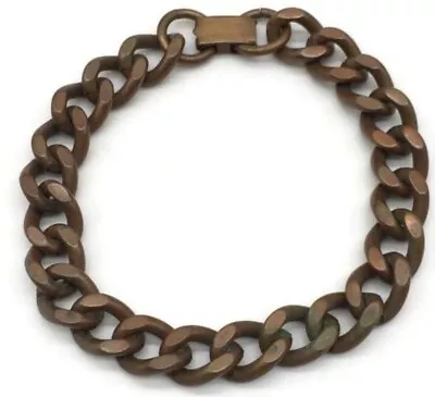 Vintage Copper Great Chunky Curb/Cuban Link Chain Bracelet 8.25  44g • $49.97