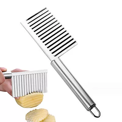 Stainless Steel Vegetable Wave Chopper Potato Slicer French Fry Cutter Knife • $7.85