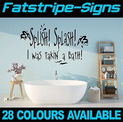 £0.99 • Buy Bathroom Wall Art Stickers - Splish Splash Bath - Home Vinyl Decals Funny Quote