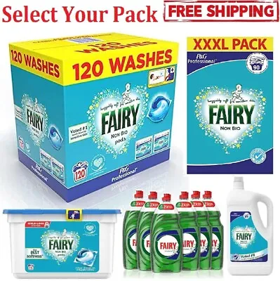 Fairy Non Bio Washing Powder Laundry Liquid Pods Washing Up Liquid Washing Pods • £18.89