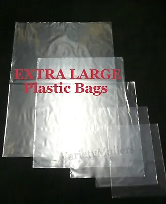 Plastic Merchandise Bags ~ 6 Large Sizes To Choose From ~  Clear 2 Mil Bags • $7.25