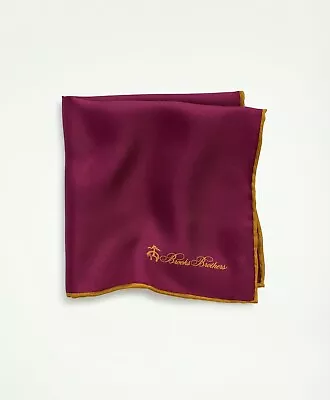 Brooks Brothers Burgundy Pocket Square/Handkerchief/Hanky Silk New MSRP $40 • $12.99