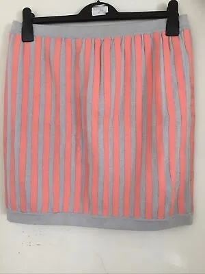 £15 • Buy COS Beige Orange Stripe Tube Skirt Size M Wool Blend