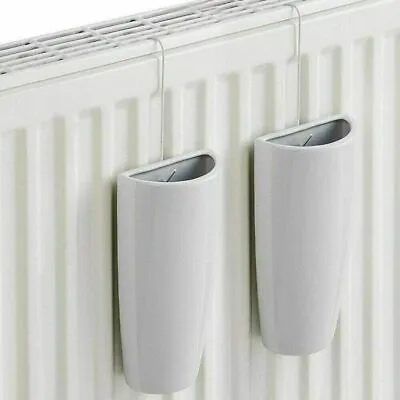 Pack Of 2 White Ceramic Hanging Radiator Moisture Absorber Humidifiers 500ml  • £10.99