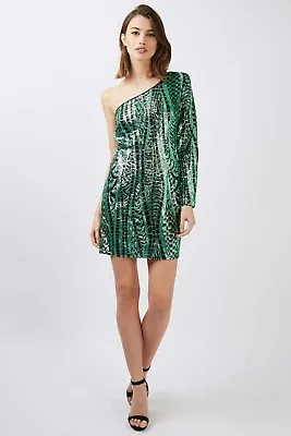 TopShop One Shoulder Sequin Dress (size 10 US) • $39.99