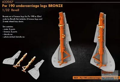 EDU632057 1:32 Eduard Brassin Fw 190 Bronze Undercarriage Legs / Landing Gear • $27.54