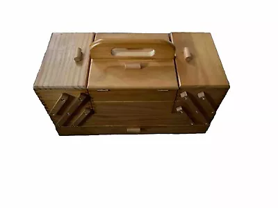 Hobby Gift 4 Tier Cantilever Wooden Sewing Box/ Jewellery Box • £60