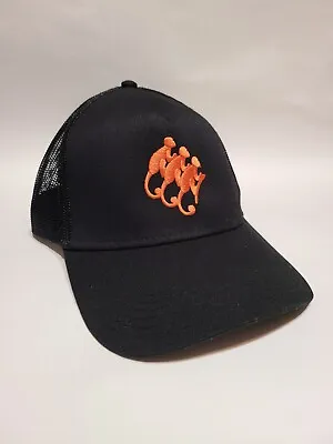 Monkey Shoulder Trucker Hat Black Snapback Mesh Otto Cap Whisky Orange Logo • $12.67