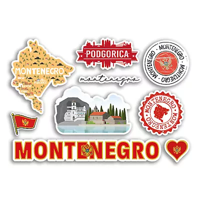 A5 Sticker Sheet Montenegro Vinyl Stickers - Country Holiday Flag Travel #78469 • £3.99