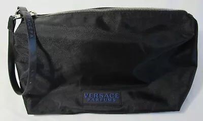 Versace Parfums Black Logo Zip Close Wristlet Bag EUC • $19.96